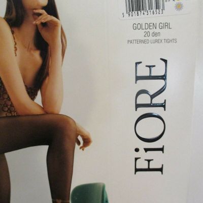 FIORE GOLDEN GIRL ANKLE CHARM  DESIGN 20 DENIER PANTYHOSE TIGHTS 4 SIZES  BLACK